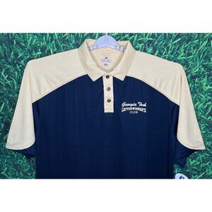 NWT Georgia Tech Yellow Jackets GT Letterwinners Club Polo Shirt XL Blue Gold